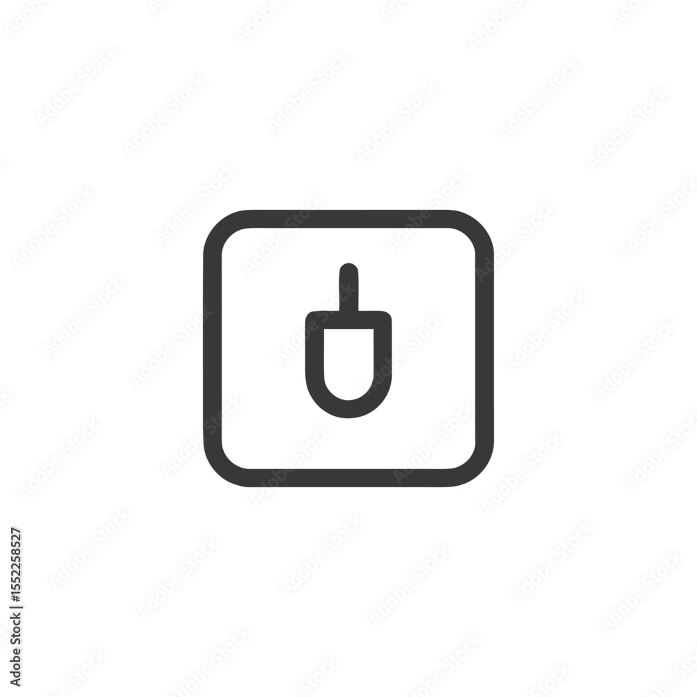Poster minimalist computer mouse icon in rounded square frame on white background