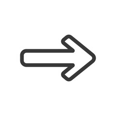 Simple Gray Arrow Pointing Right on White Background, Directional Icon