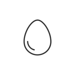 Minimalist Egg Icon: Clean Line Art on White Background