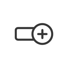 Obraz premium Minimalist Add Button Icon: Modern Design, Simple Interface, White Background.