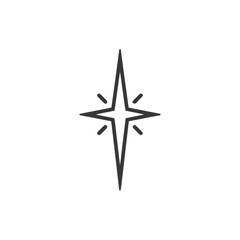 Obraz premium Minimalist Star Icon: Geometric Design with Radiating Lines on White