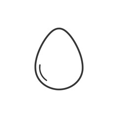 Minimalist Egg Outline: Simple Black Line Art on White Background, Food Icon