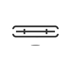 Minimalist Abstract Barbell Icon: Grey on White, Simple Fitness Symbol