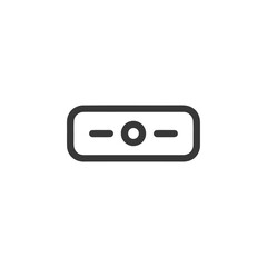 Minimalist Icon: Rounded Rectangle with Central Circle and Dashes