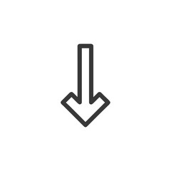 Bold Downward Arrow Icon: Simple, Modern Design on White Background