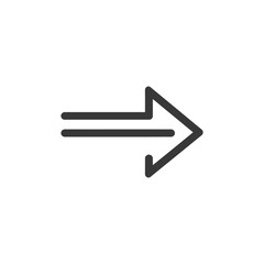 Double Line Arrow: Simple, Bold, Directional Icon on White Background