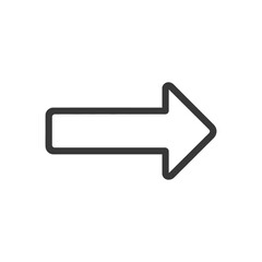 Fototapeta premium Bold Right Arrow Icon: Simple Directional Symbol on White Background