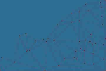 Blue sky with a flock of birds flying through white clouds