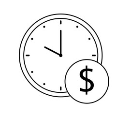 Time is money icon.Vector illustration.Clock with dollar sign.