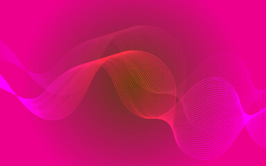 Abstract pink background with flowing wave patterns and a touch of orange creates a vibrant, artistic, and decorative illustration