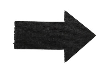 Fototapeta premium Black Duct Tape Arrow Pointing Right – Torn Edge Isolated on Transparent Background