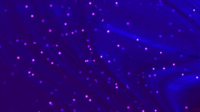 Particles Drift in Indigo Echo: A Gradient of Purple&ndash;Blue Whispers on Digital Mist for Presentation Slides, UI Interfaces, Branding Assets, Print Collaterals, and Motion Backdrops