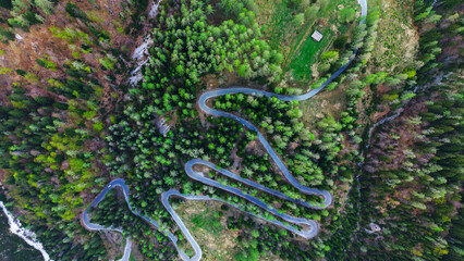 Drone aerial scenic summer landscape of the Julian Alps, Europe