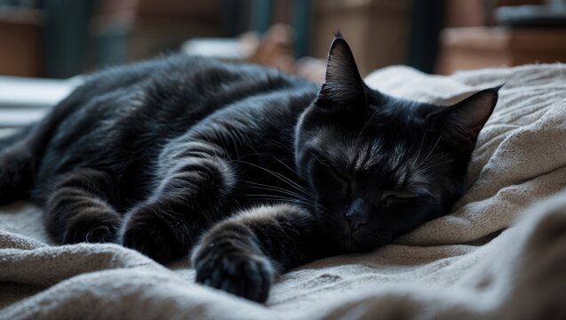 A black and white stray cat taking a nap with its eyes open. - Powered by Adobe