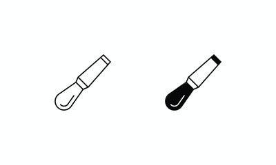 Chesel icons set Line and Glyph black vector icon stock illustration