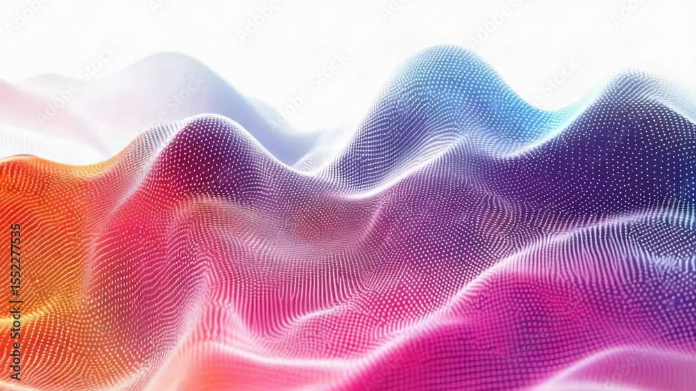 Poster a simple yet striking design featuring colorful waves on a clean white surface