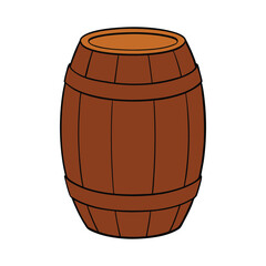 Old wooden wine barrel isolated on a white background