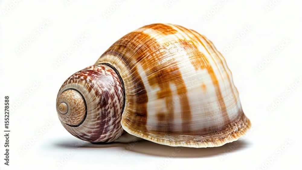 Poster a detailed image of a snail shell on a white background, great for use in educational or scientific 