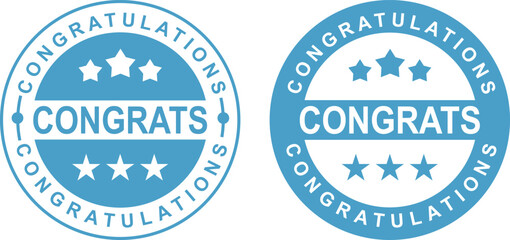 Congratulations Stamp – Vector Badge Design for Celebration