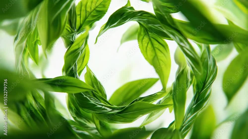 Poster a close-up view of a plant with green leaves, ideal for use in nature-themed designs or as a decorat