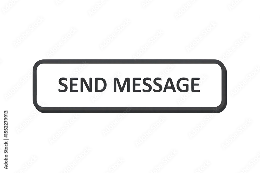 Poster dark gray send message button rectangular shape isolated on black background high resolution 4 k p n