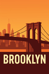 Brooklyn Bridge and Cityscape at Dusk.eps