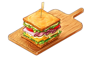 サンドイッチの手描きイラスト