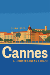 Naklejka premium Vibrant Cannes Beach Views and Cityscape