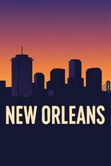 Fototapeta premium Vibrant New Orleans Cityscape at Dusk