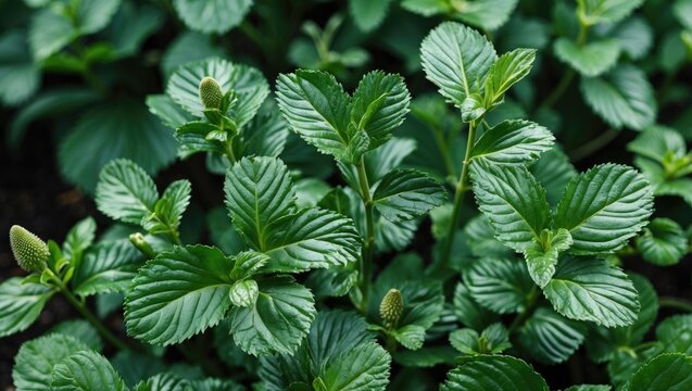 Amaranthaceae plant foliage up close.