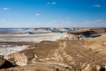 Bozzhira valley aerial view, Mangystau region, Kazakhstan