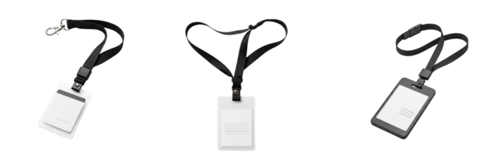 Blank ID badge holders with straps and lanyards for events  