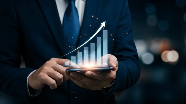  Business Growth on Mobile: Stock Market Analysis & Investment Strategies on Smartphone - Powered by Adobe