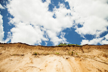 Cliffs in Sanzhiyka, Ukraine.Wild nature coastal landscape,cloudy sky background