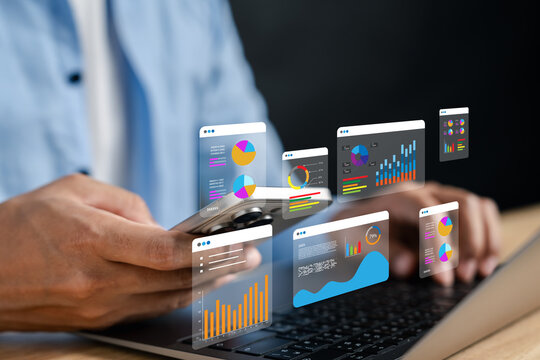 Investment chart and stock market analysis on smartphone with interactive dashboard data insights for finance management, trading, and performance tracking.