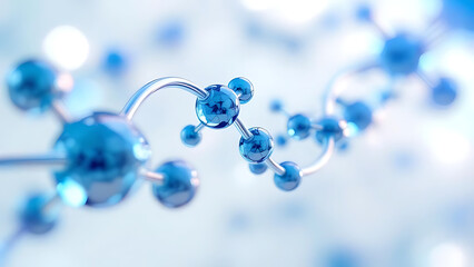 Macro View of Blue Molecular Bonding Elements