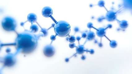 Focused View of Blue Molecular Bonds in 3D