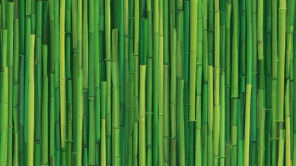 Lush green bamboo forest with vertical stalks. Neural network AI generated