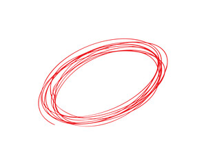 Highlight hand drawing different circles isolated on the background, Handwritten red circle. For marking text, numbers, marker pen, pencil, logo, hand-drawn doodle grunge circle highlights	