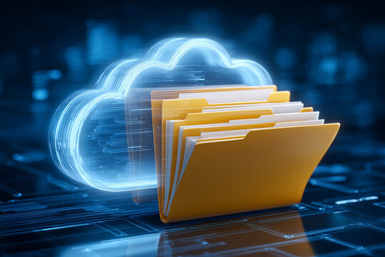 Cloud data storage and digital folders in the cloud network