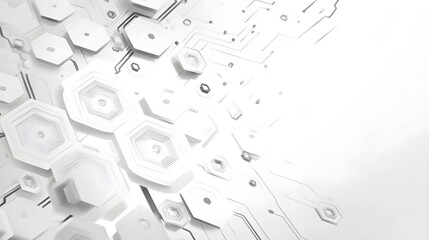 Technological Hexagons: An abstract design showcasing interconnected hexagonal structures and circuit-like patterns, creating a sense of modern technology, digital innovation.