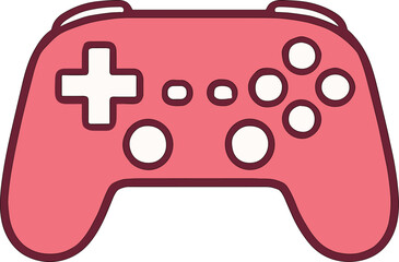 シンプルなピンクゲームコントローラーのイラスト