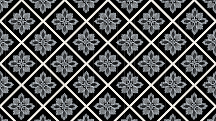 Seamless black floral ethnic ikat texture  design. textile fashion pattern line ikat seamless pattern and batik fabric texture asian background wallpaper geometry indian. Ethnic abstract ikat art .