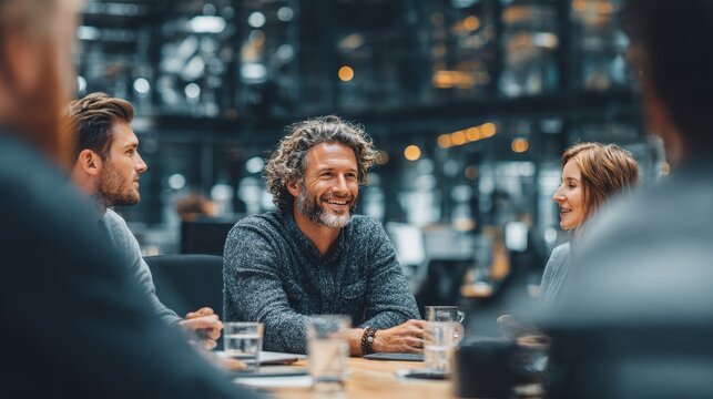 Group of diverse young adults participates in a creative brainstorming activity, writing ideas on colorful sticky notes in an office setting
