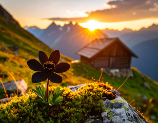 sunset in the mountains