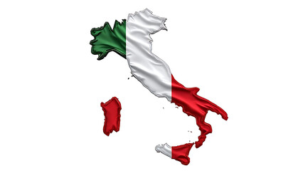 Italy Map with National Flag Overlay