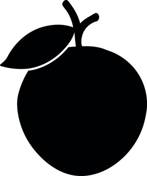 
Canistel Fruit with Stem Silhouette Icon
