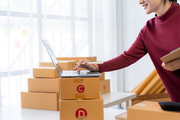 Online Business Owner Packing Orders