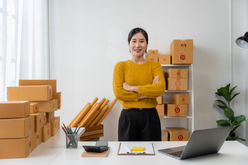 Confident Woman Running Online Business