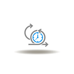Vector illustration of round arrows process of agile with clock. Symbol of DAD Disciplined Agile Delivery.